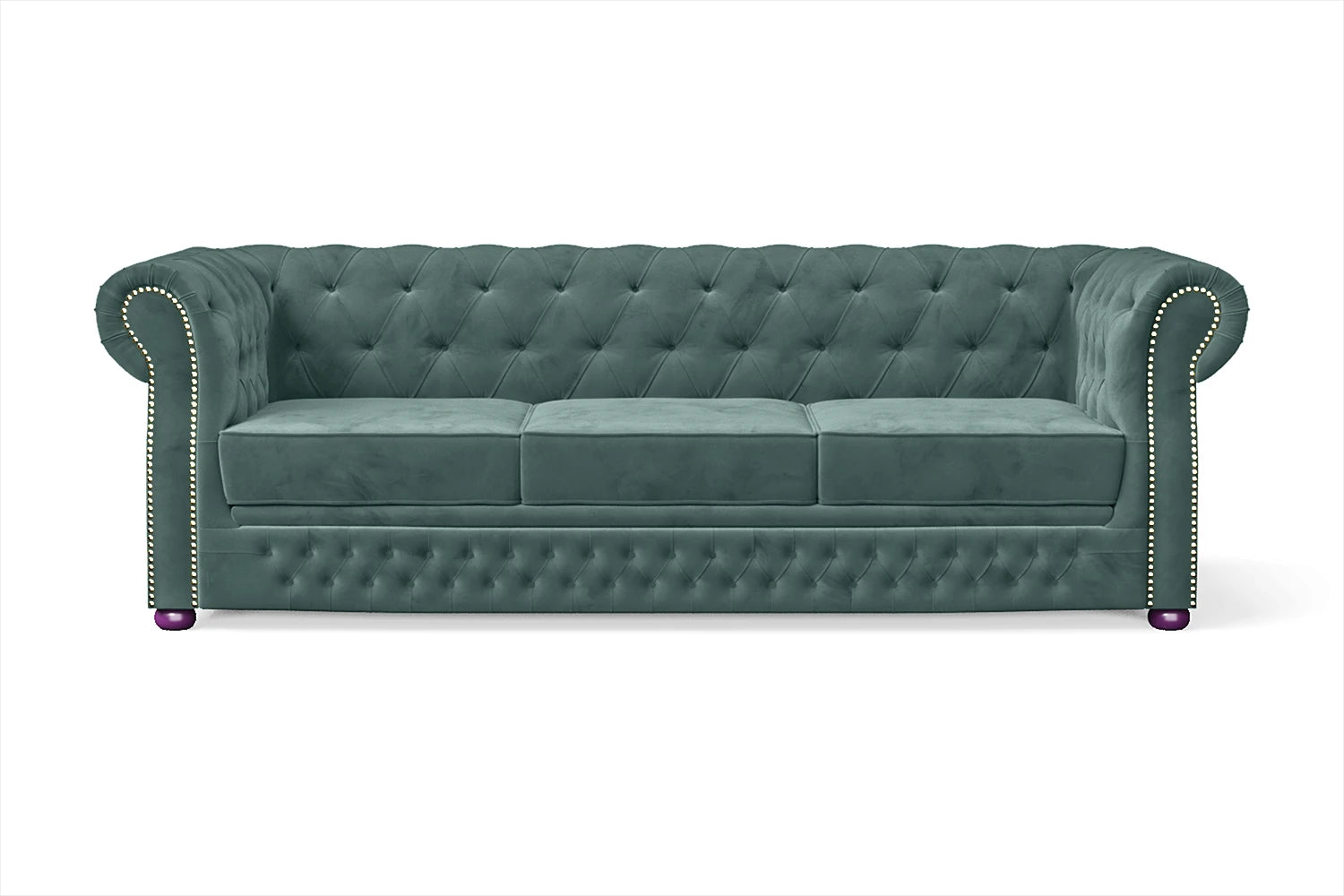 Cuneo 3 Seater Sofa Teal Velvet