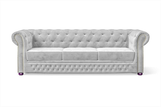 Cuneo 3 Seater Sofa White Velvet