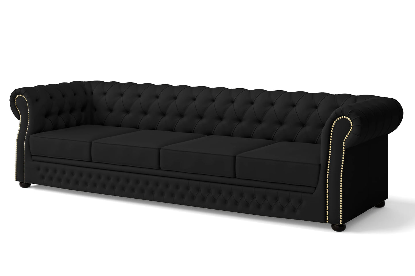 Cuneo 4 Seater Sofa Black Leather