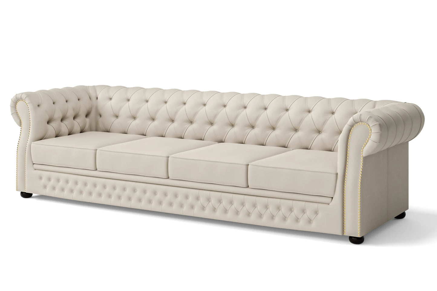 Cuneo 4 Seater Sofa Cream Leather