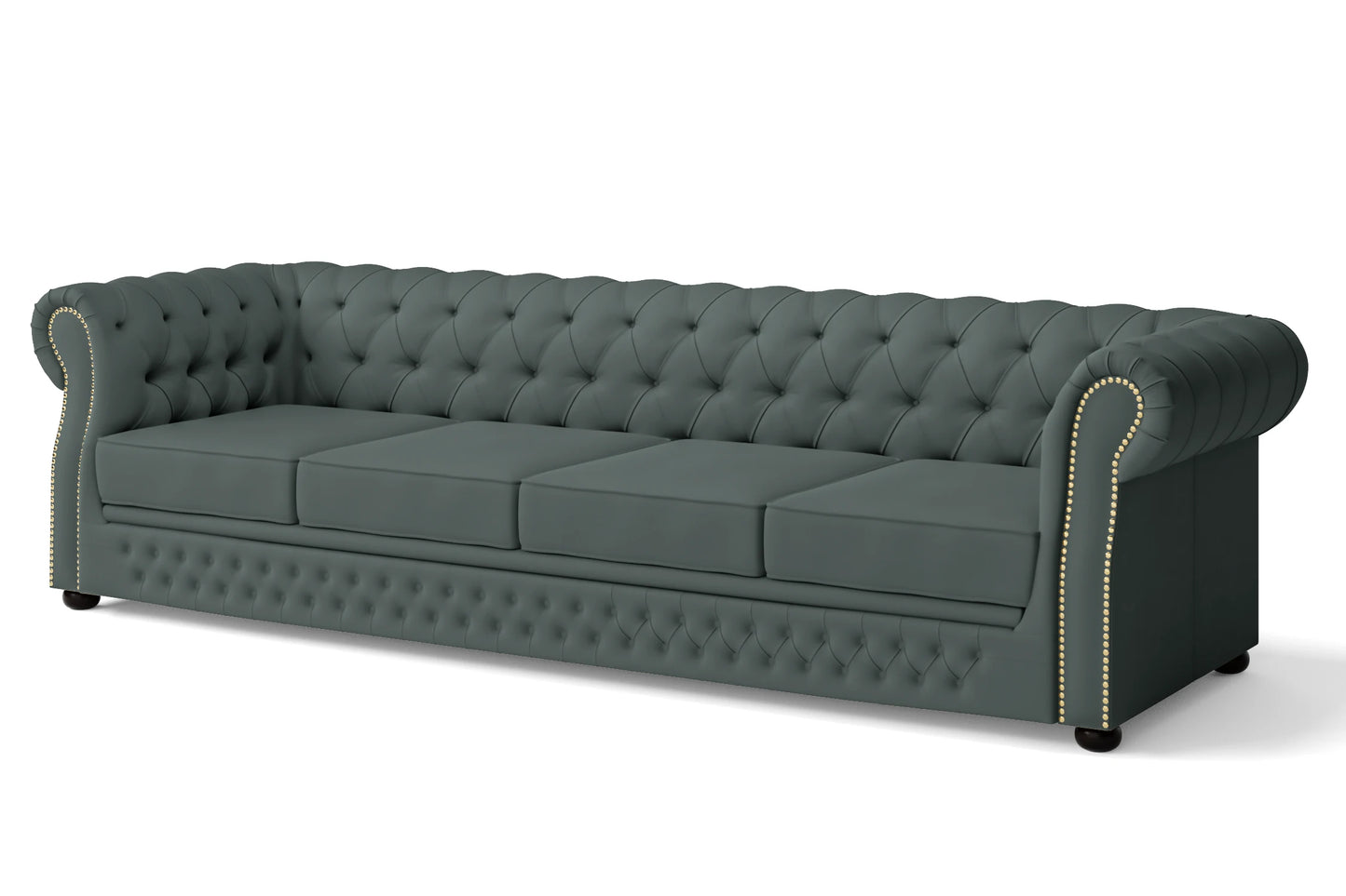 Cuneo 4 Seater Sofa Dusky Turquoise Leather