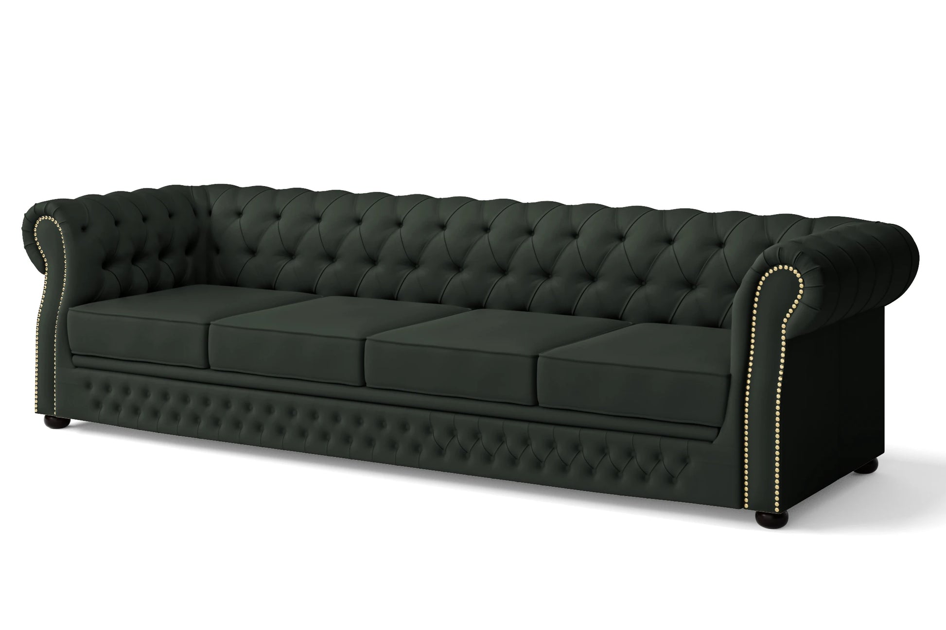 Cuneo 4 Seater Sofa Green Leather