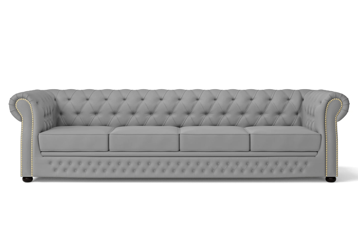 Cuneo 4 Seater Sofa Grey Leather