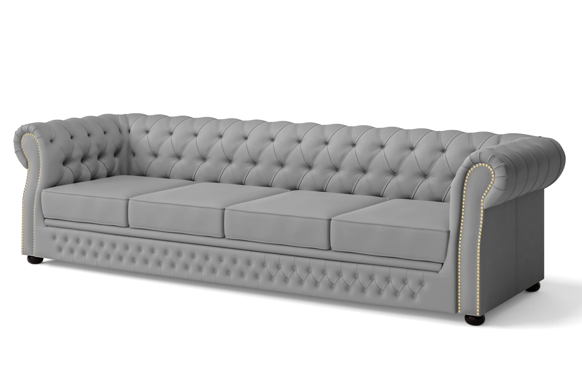 Cuneo 4 Seater Sofa Grey Leather