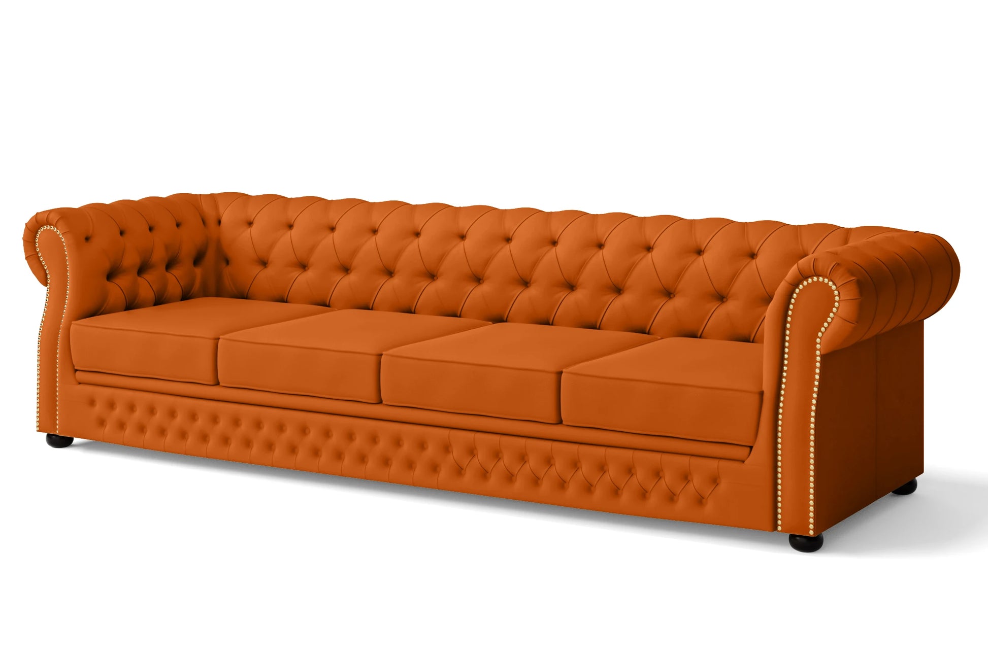 Cuneo 4 Seater Sofa Orange Leather