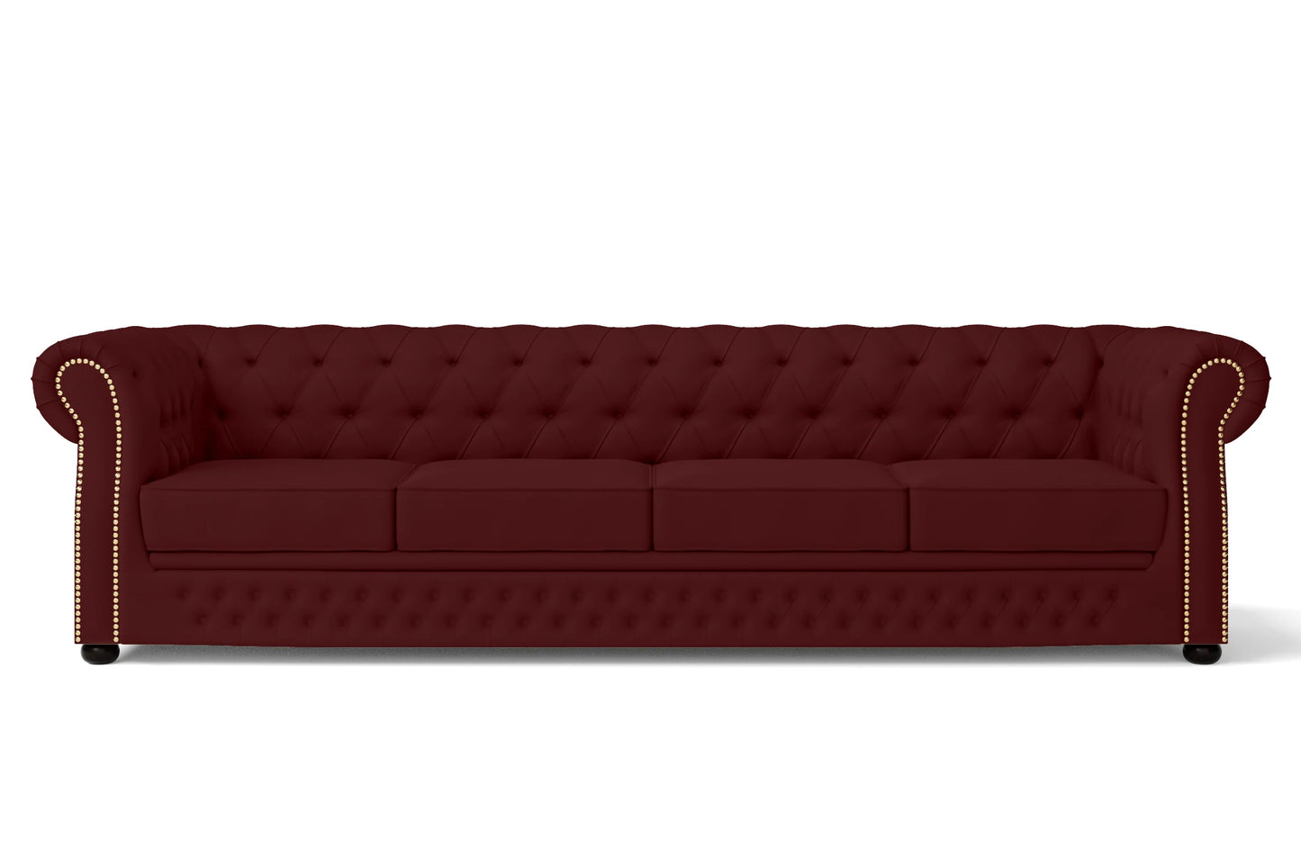 Cuneo 4 Seater Sofa Red Leather