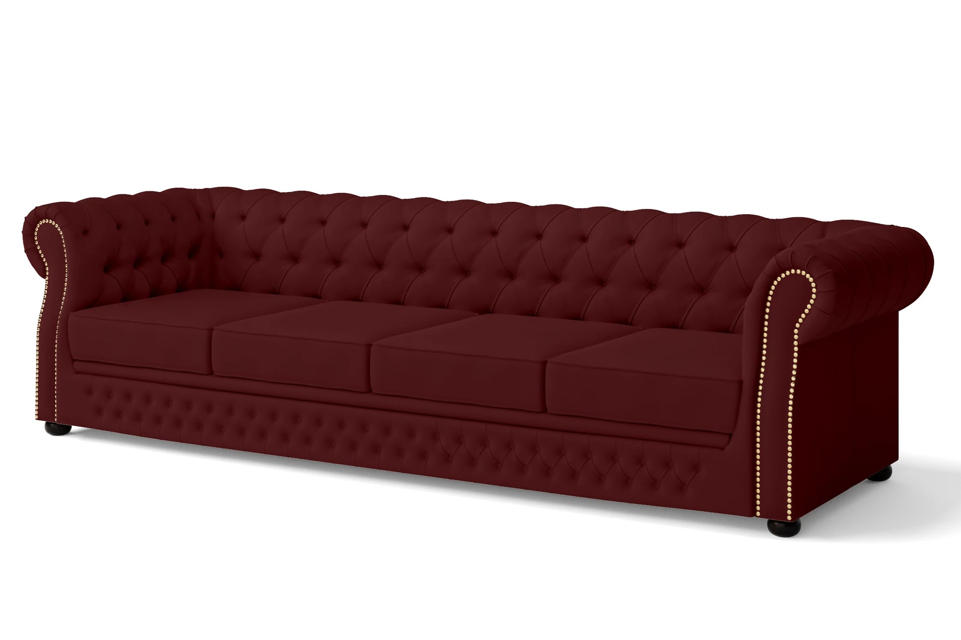 Cuneo 4 Seater Sofa Red Leather