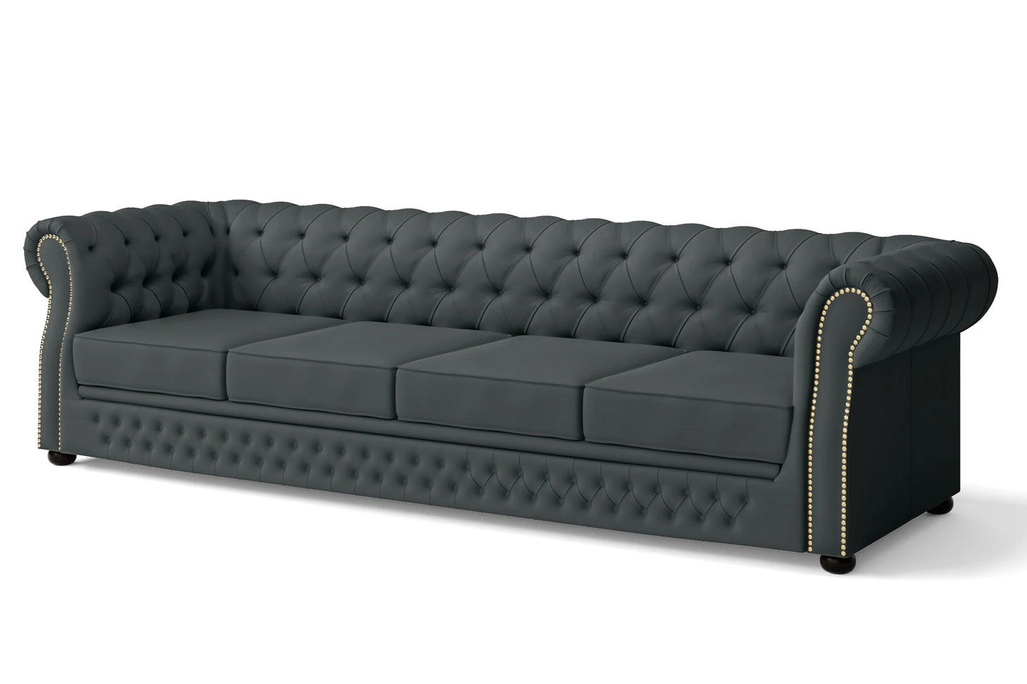 Cuneo 4 Seater Sofa Slate Leather