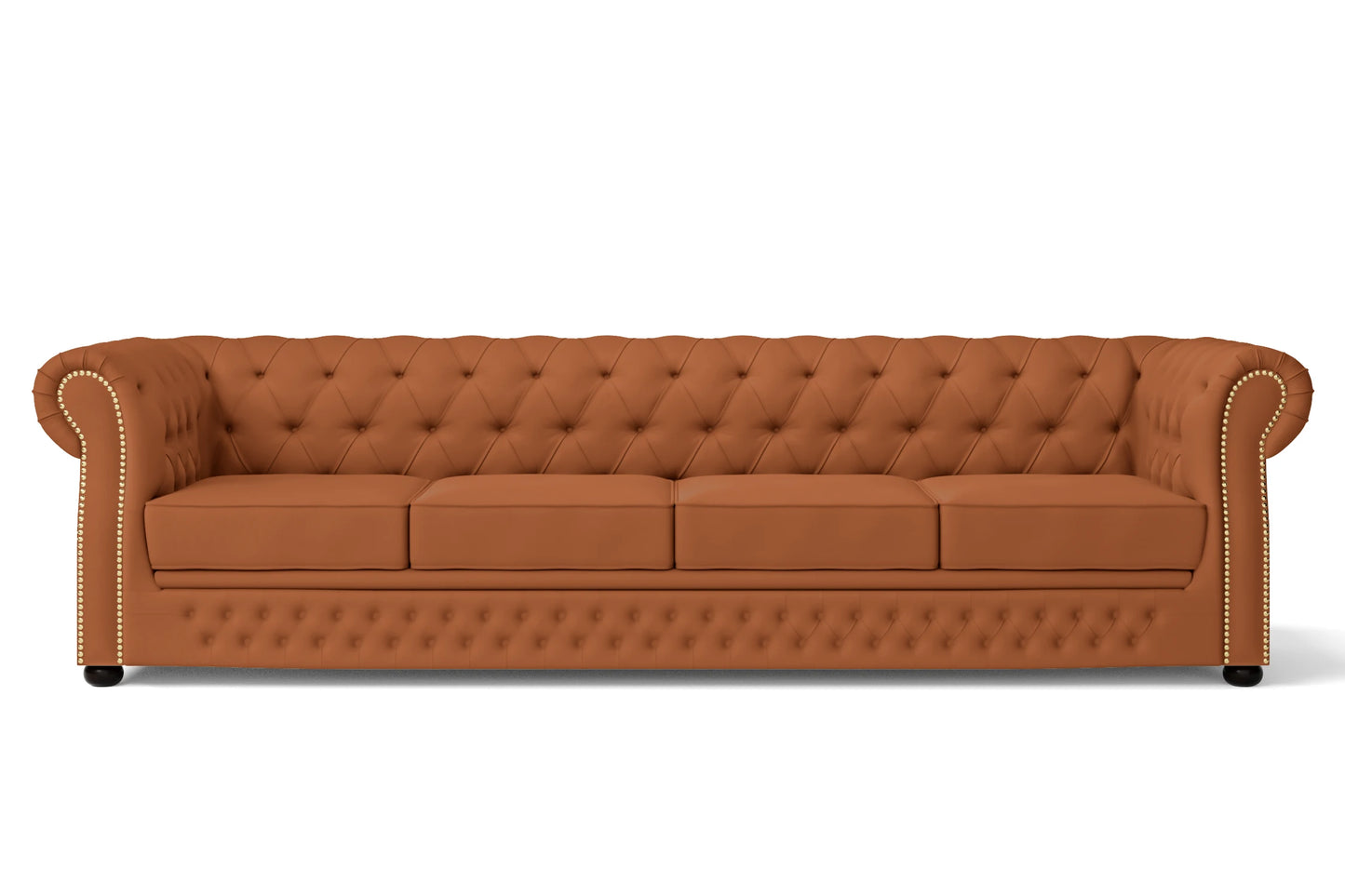 Cuneo 4 Seater Sofa Tan Brown Leather