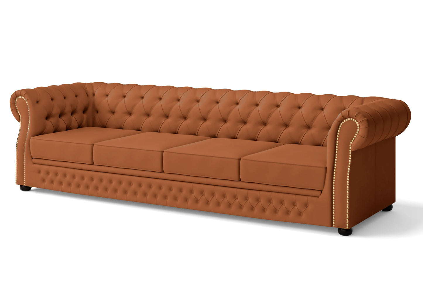 Cuneo 4 Seater Sofa Tan Brown Leather