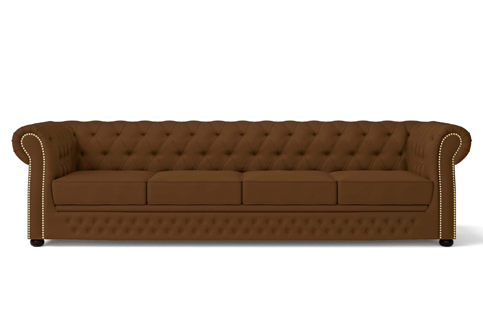 Cuneo 4 Seater Sofa Walnut Brown Leather