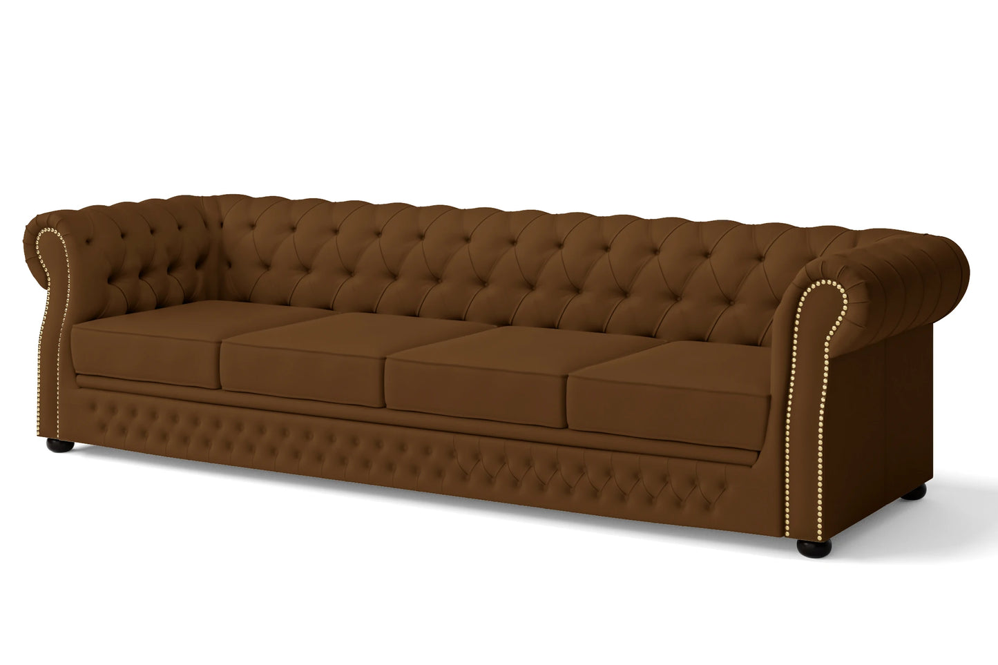 Cuneo 4 Seater Sofa Walnut Brown Leather