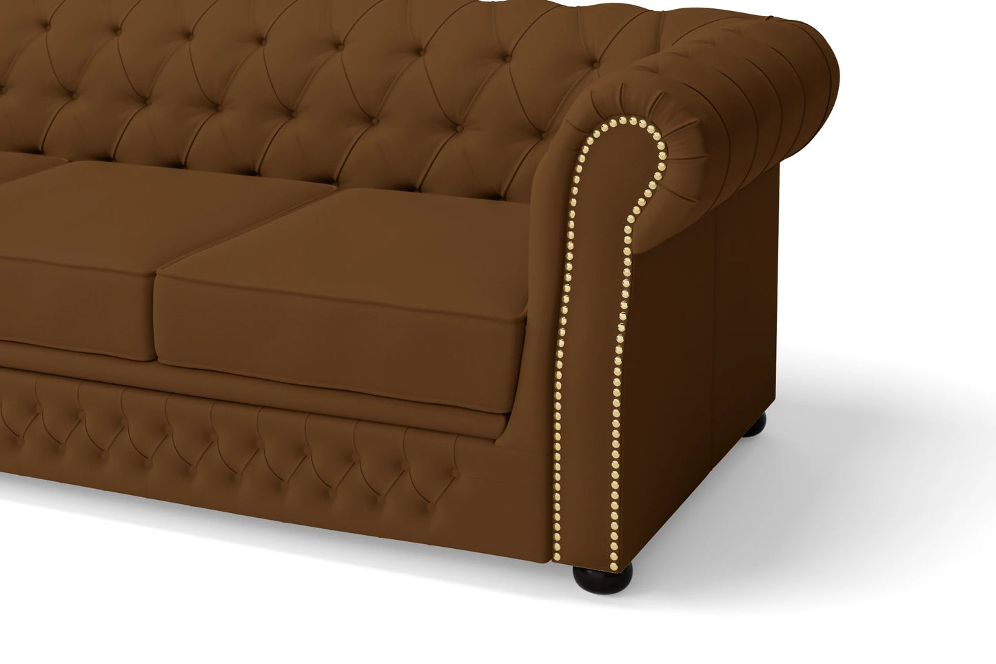 Cuneo 4 Seater Sofa Walnut Brown Leather