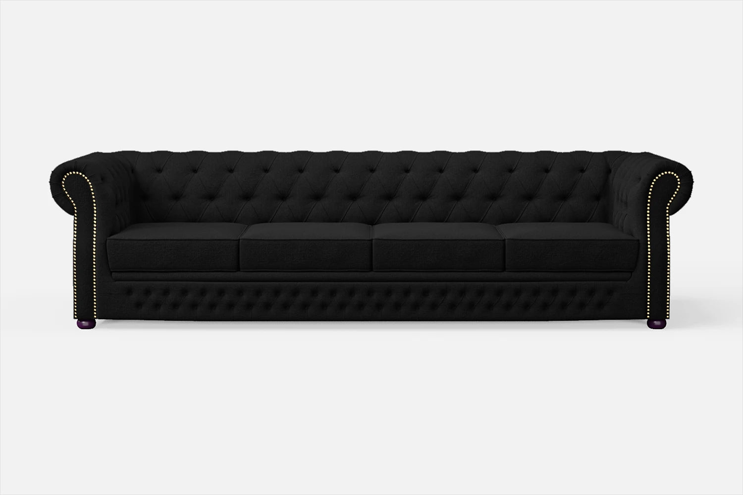 Cuneo 4 Seater Sofa Black Linen Fabric