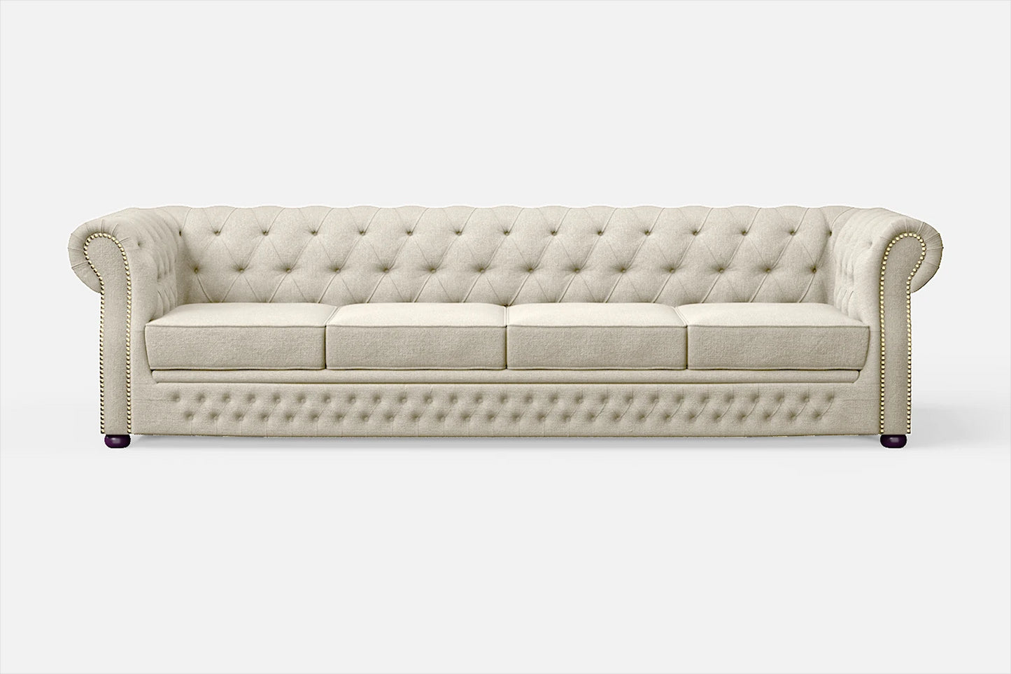 Cuneo 4 Seater Sofa Cream Linen Fabric