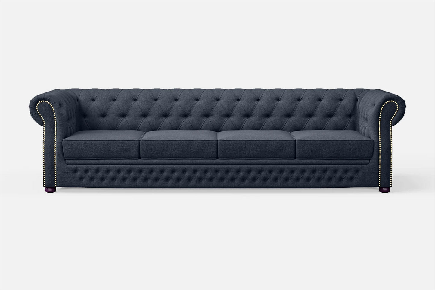 Cuneo 4 Seater Sofa Dark Blue Linen Fabric