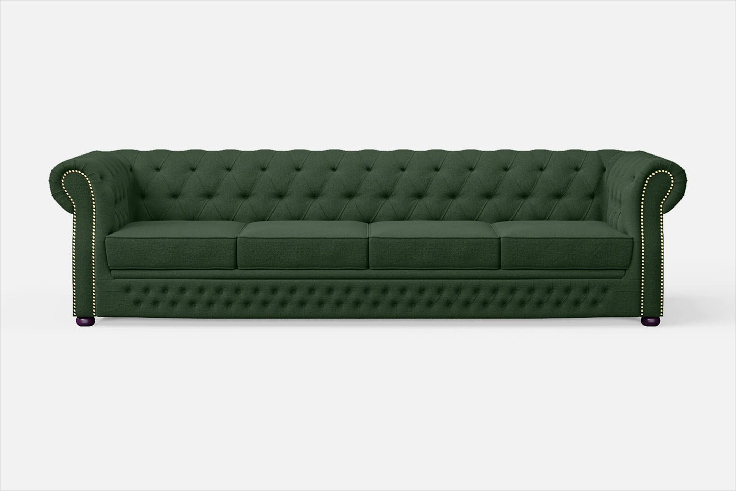 Cuneo 4 Seater Sofa Forest Green Linen Fabric