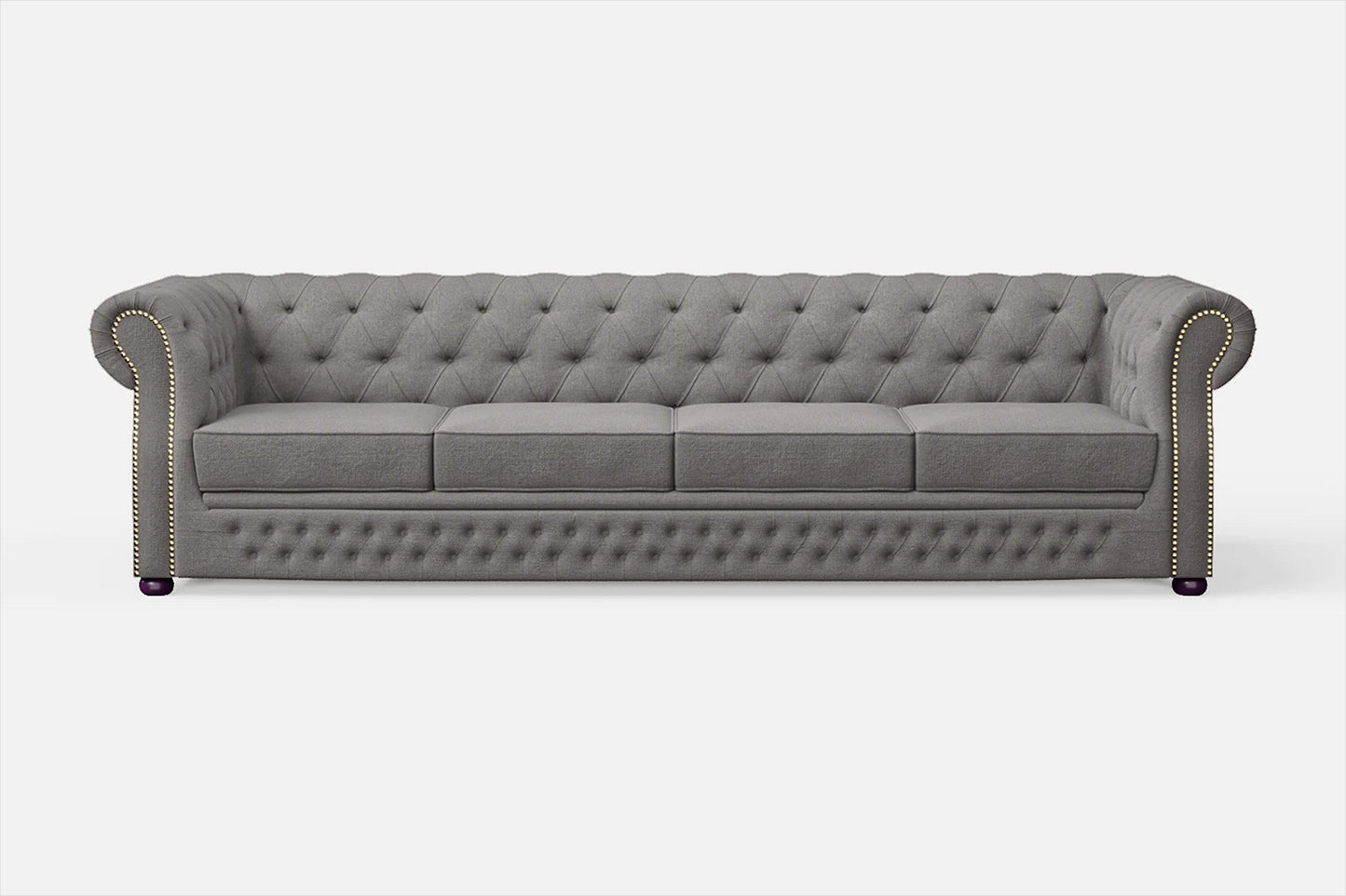 Cuneo 4 Seater Sofa Grey Linen Fabric