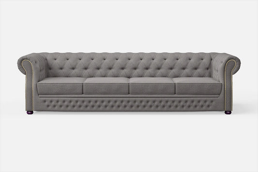 Cuneo 4 Seater Sofa Grey Linen Fabric