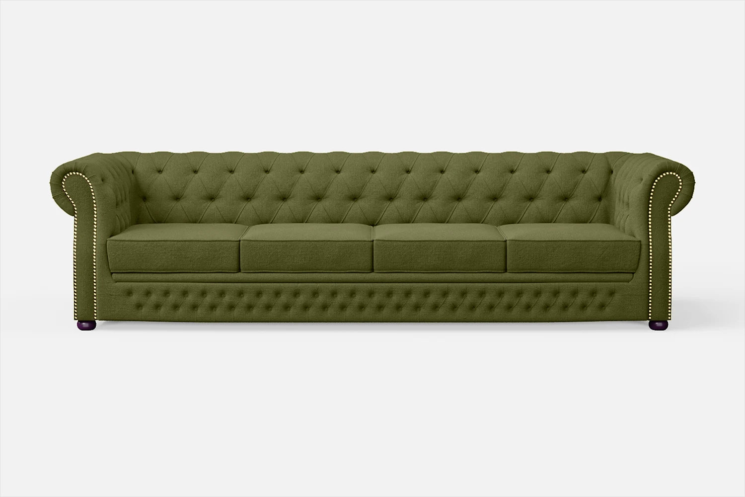 Cuneo 4 Seater Sofa Olive Linen Fabric