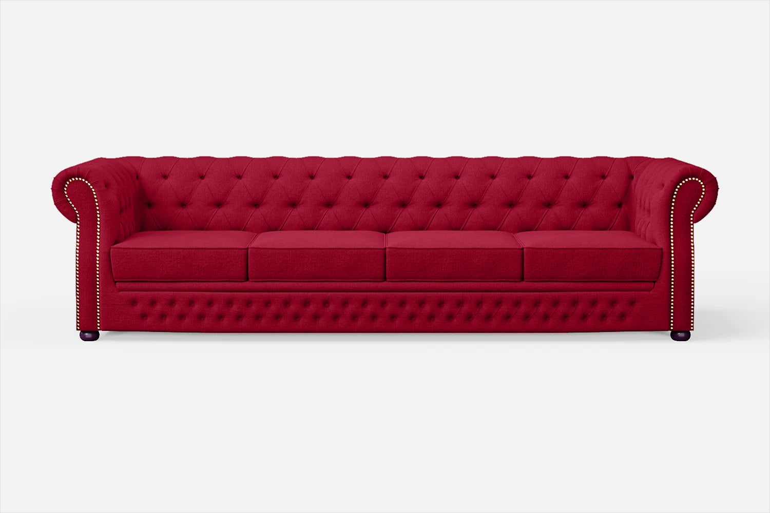 Cuneo 4 Seater Sofa Red Linen Fabric