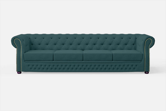 Cuneo 4 Seater Sofa Teal Linen Fabric