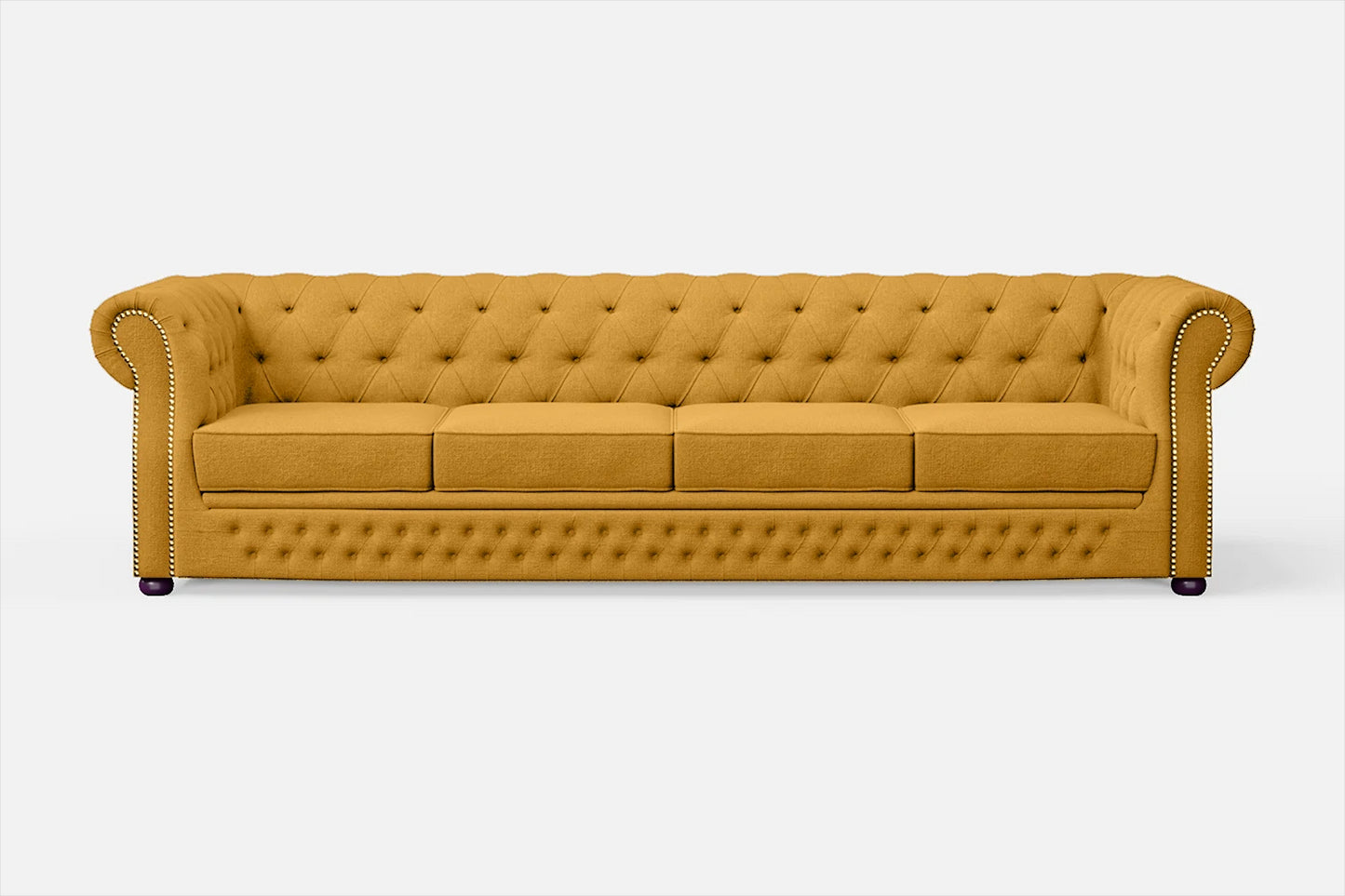 Cuneo 4 Seater Sofa Yellow Linen Fabric