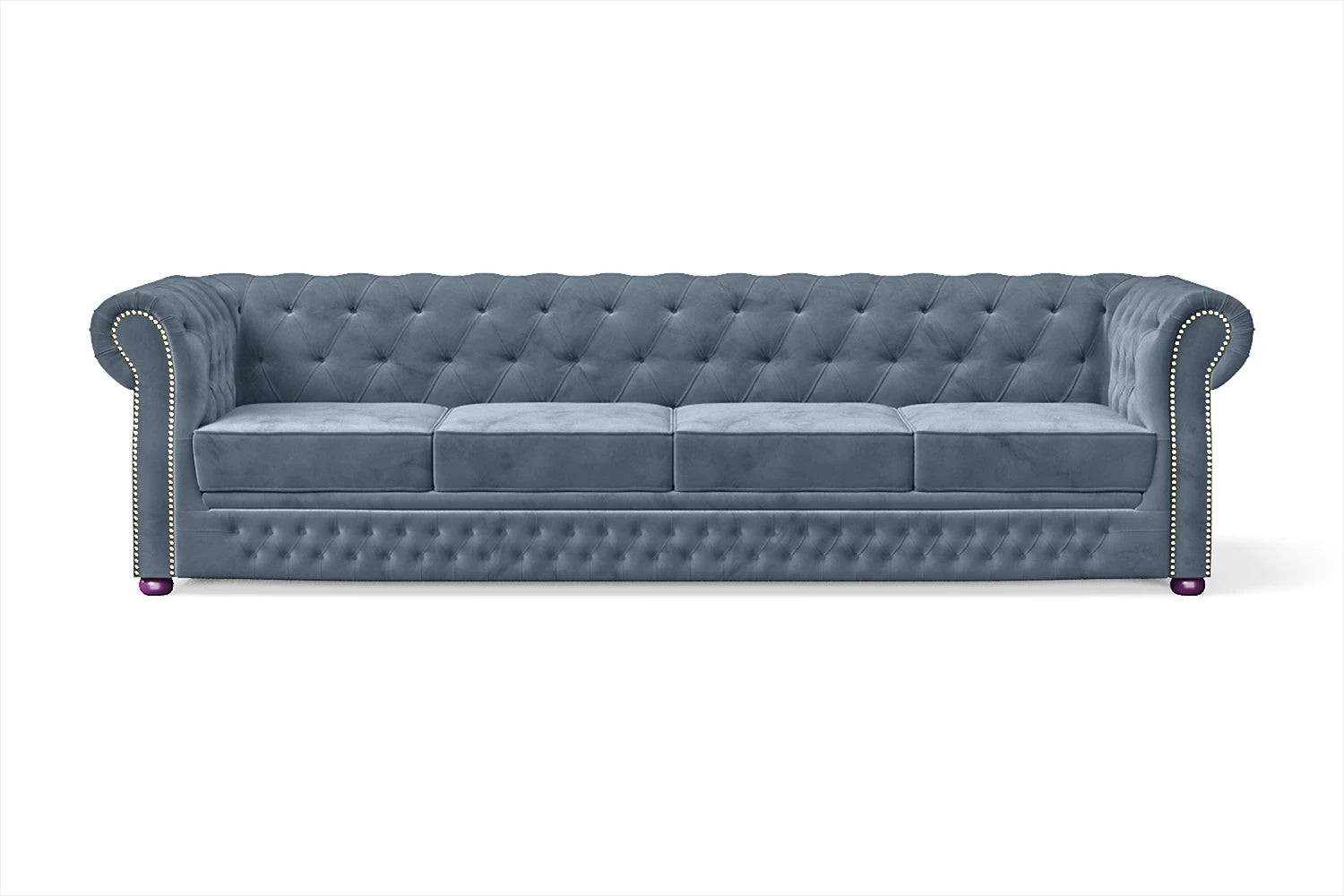 Cuneo 4 Seater Sofa Baby Blue Velvet