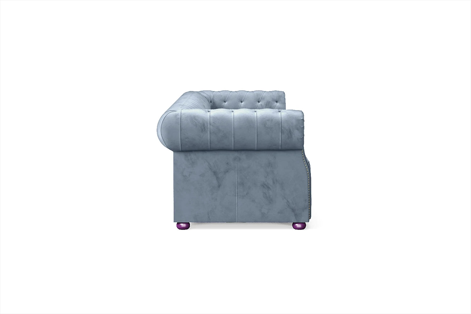 Cuneo 4 Seater Sofa Baby Blue Velvet