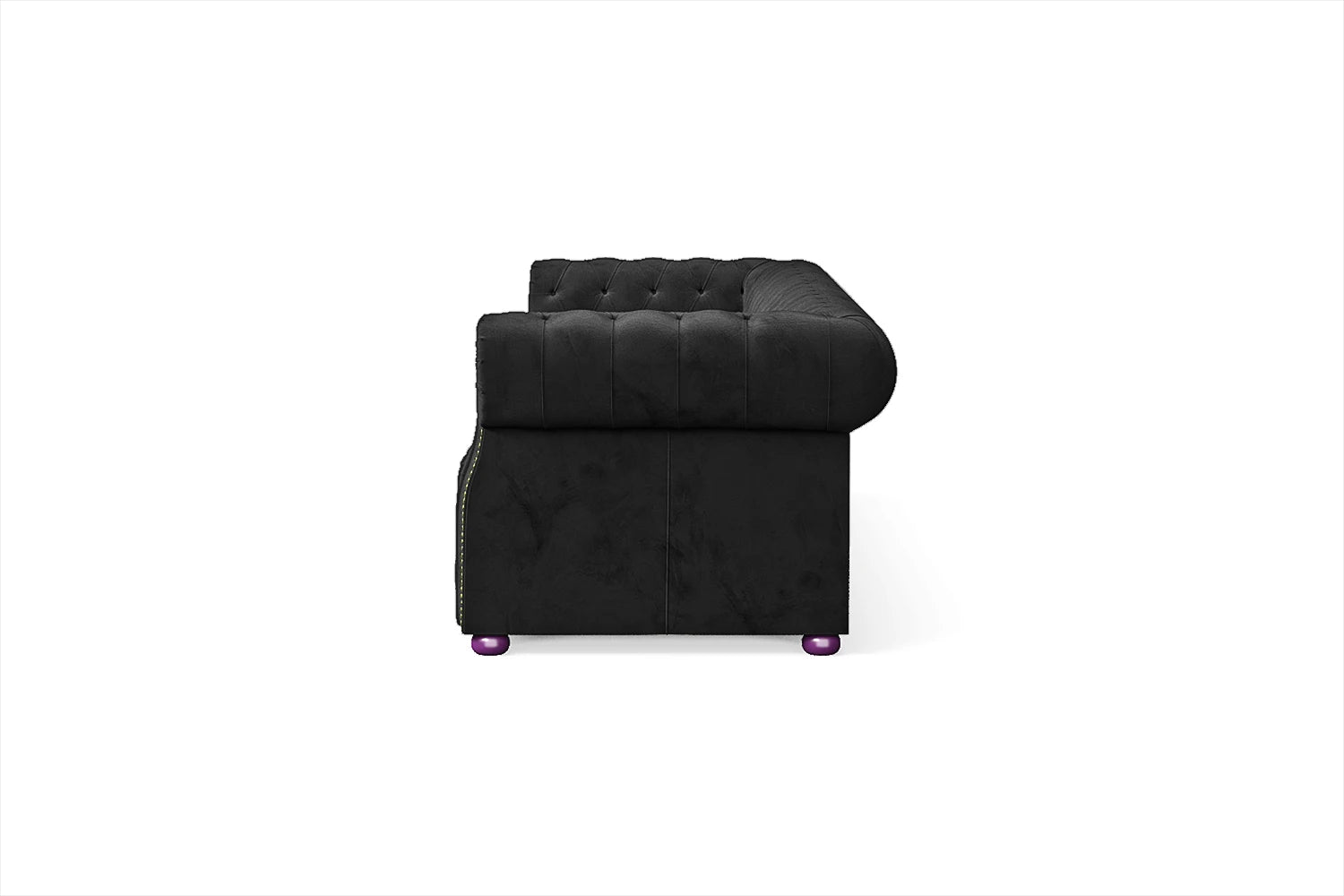 Cuneo 4 Seater Sofa Black Velvet