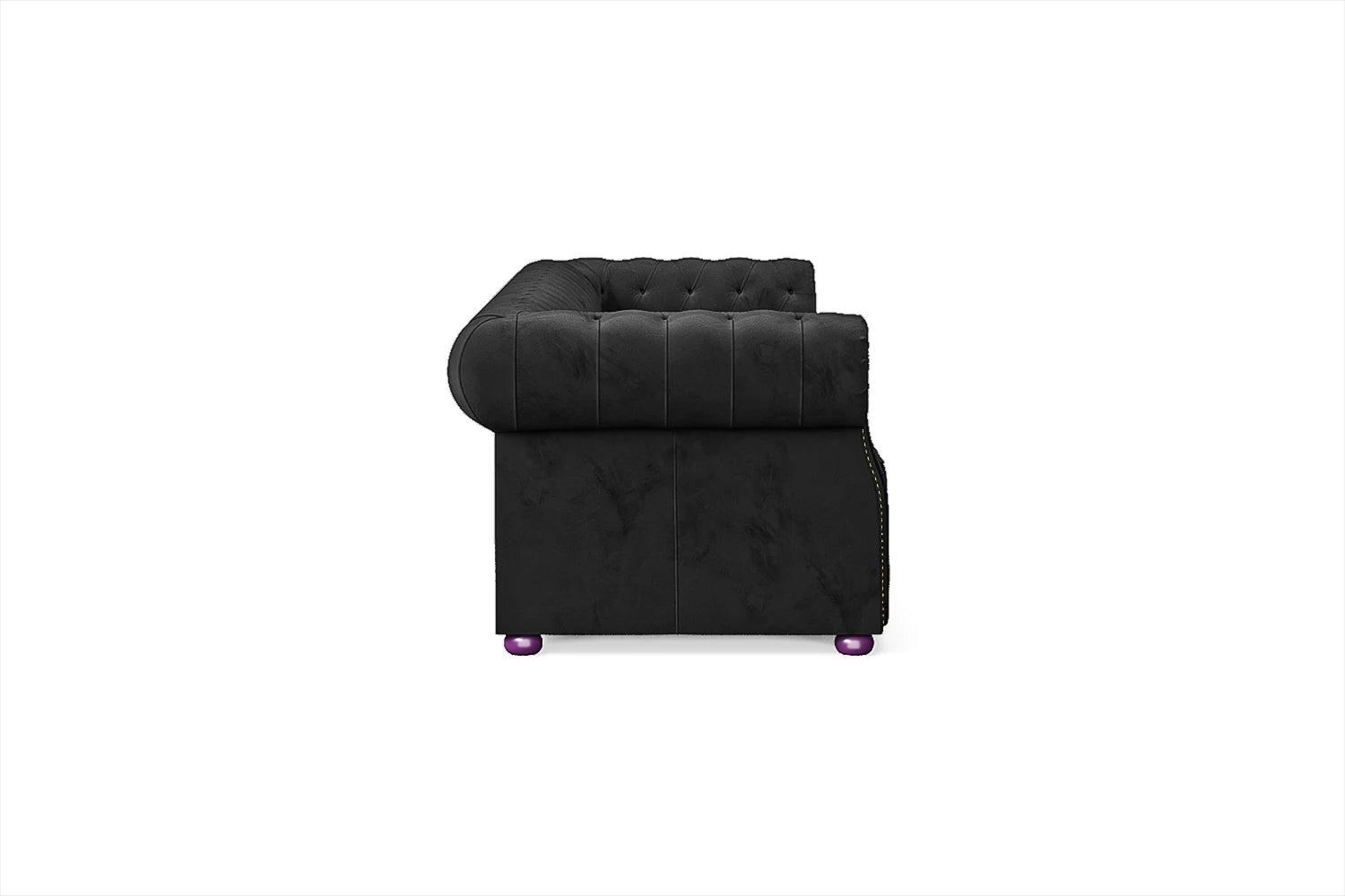 Cuneo 4 Seater Sofa Black Velvet