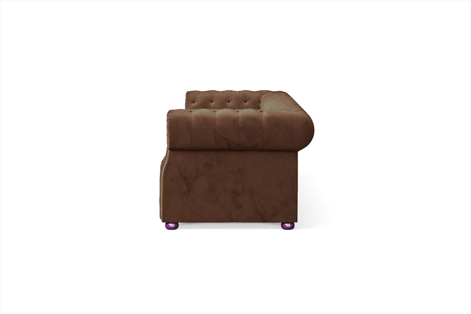 Cuneo 4 Seater Sofa Coffee Brown Velvet