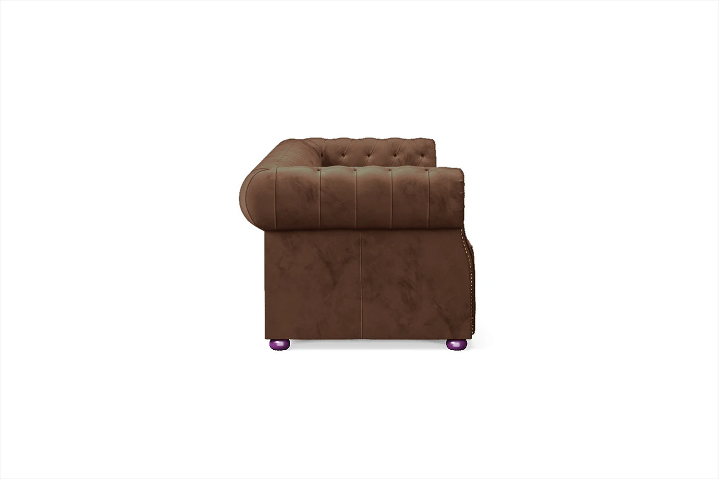 Cuneo 4 Seater Sofa Coffee Brown Velvet