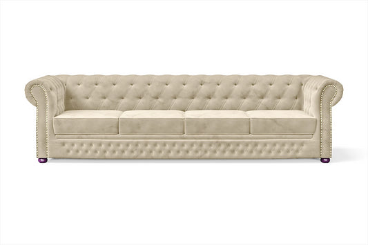 Cuneo 4 Seater Sofa Cream Velvet