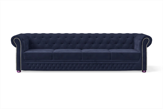 Cuneo 4 Seater Sofa Dark Blue Velvet