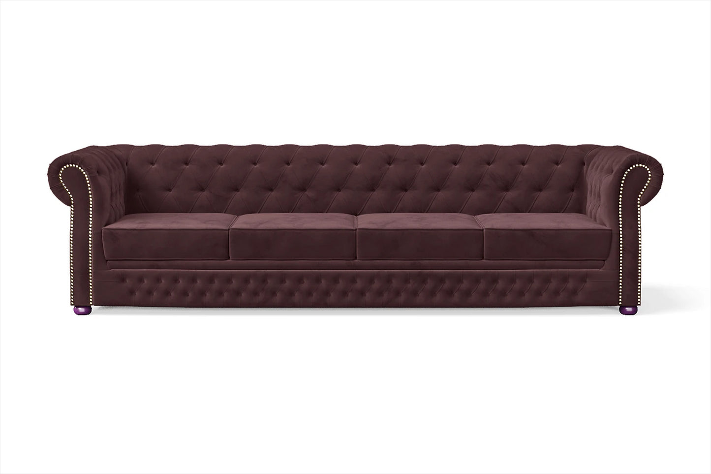 Cuneo 4 Seater Sofa Grape Velvet