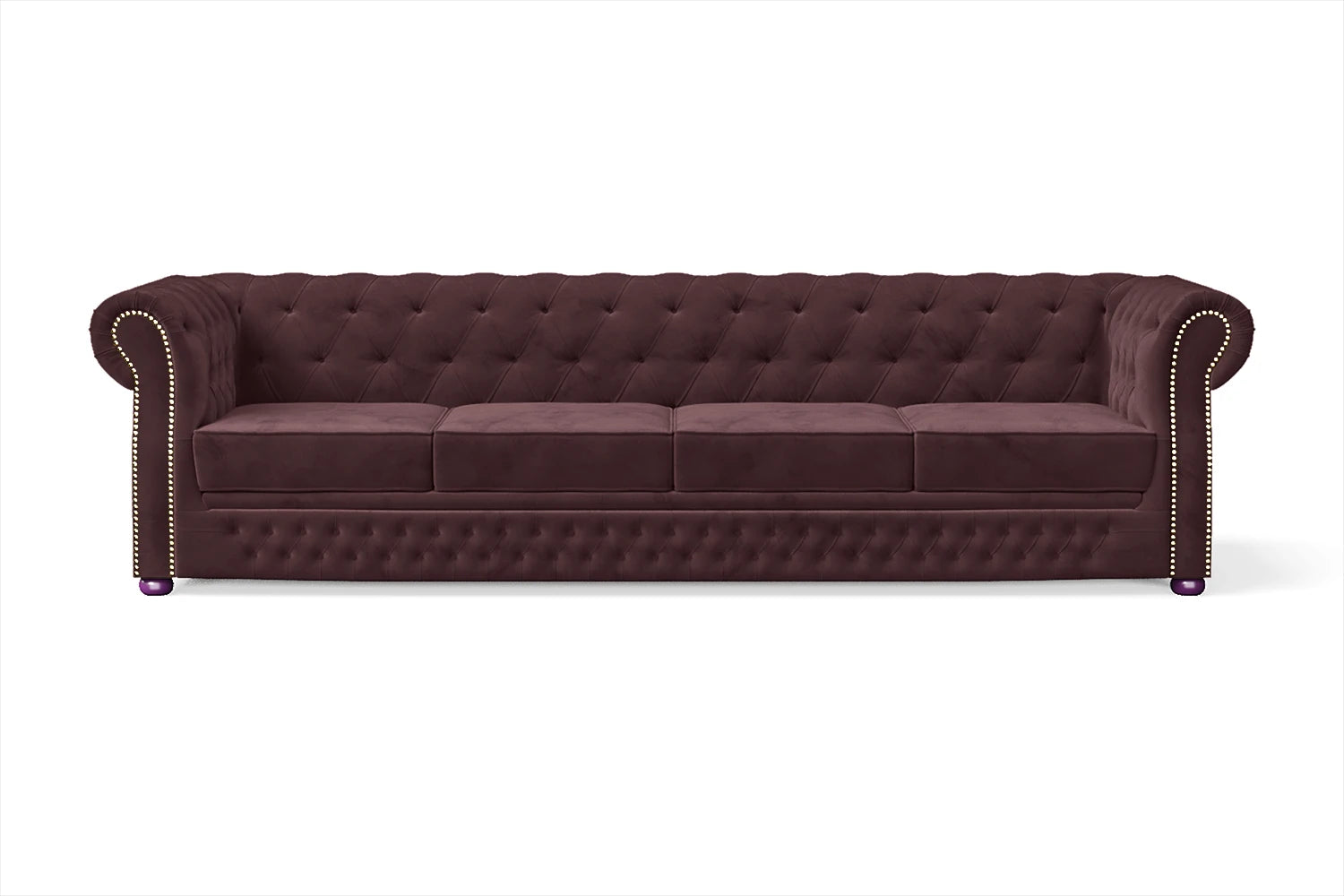 Cuneo 4 Seater Sofa Grape Velvet