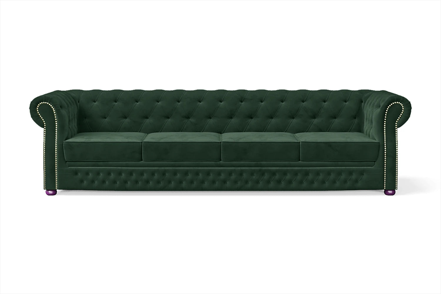 Cuneo 4 Seater Sofa Green Velvet