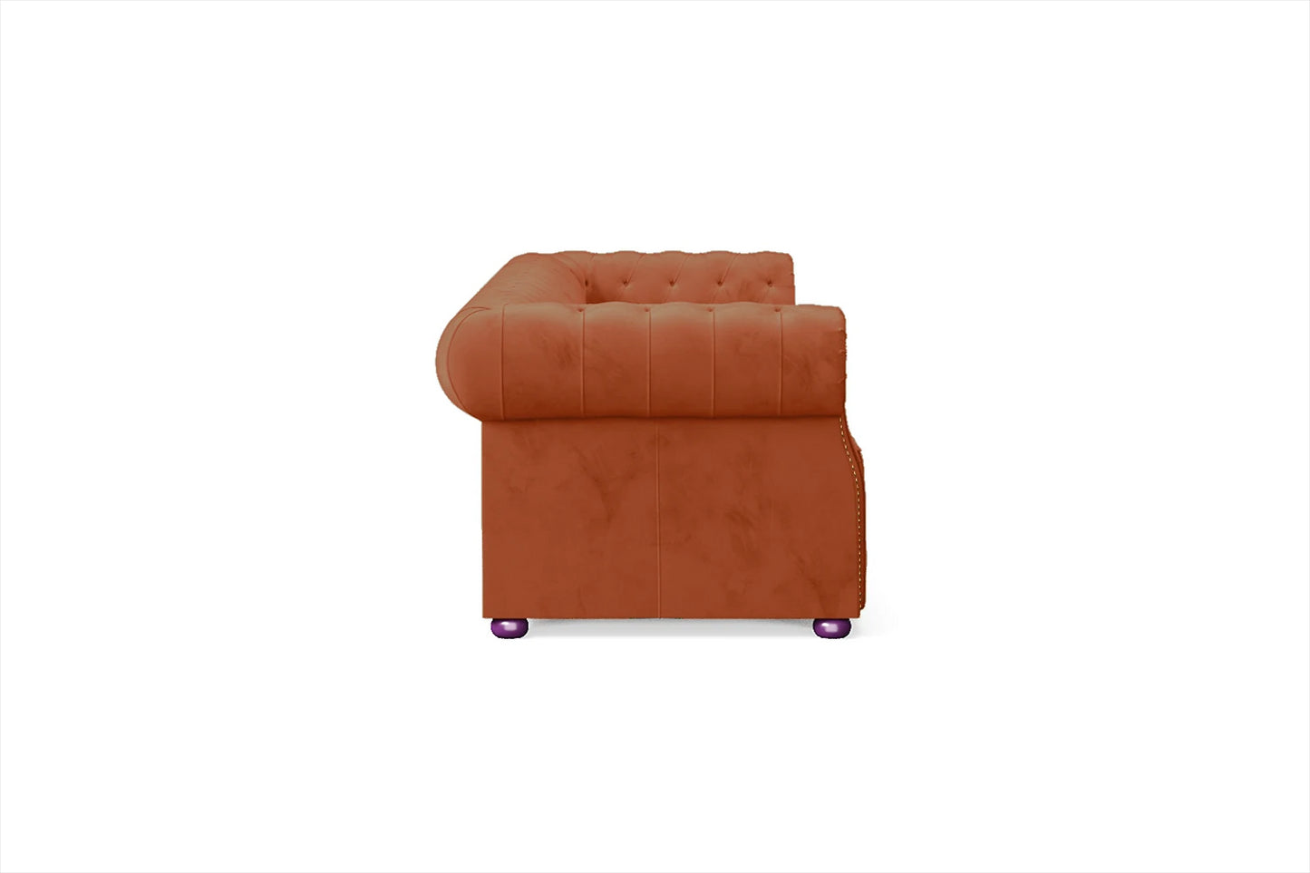 Cuneo 4 Seater Sofa Orange Velvet