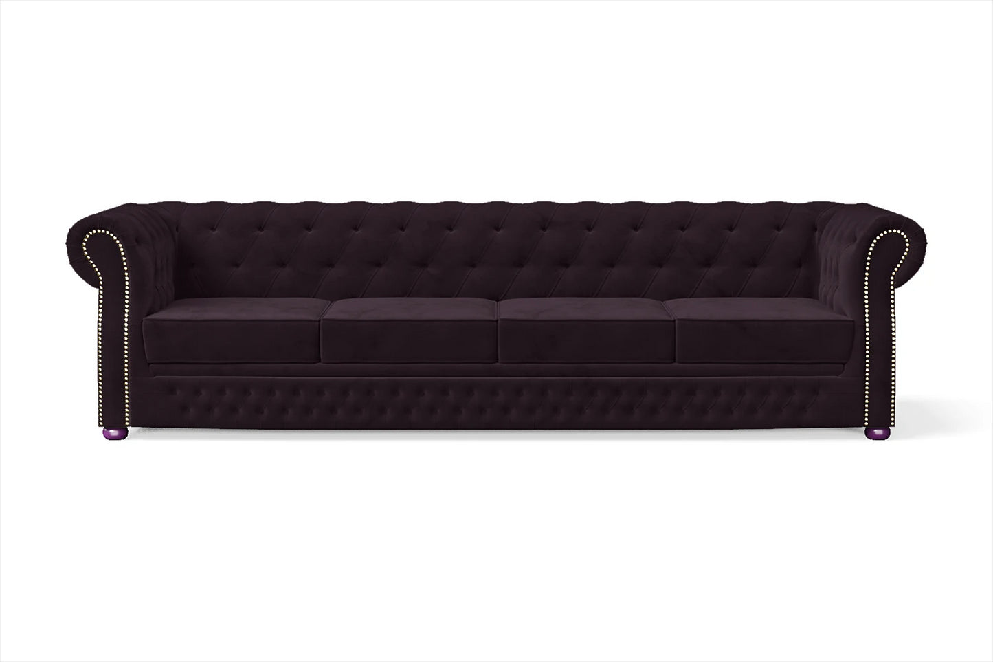 Cuneo 4 Seater Sofa Purple Velvet