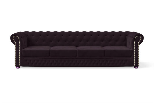 Cuneo 4 Seater Sofa Purple Velvet