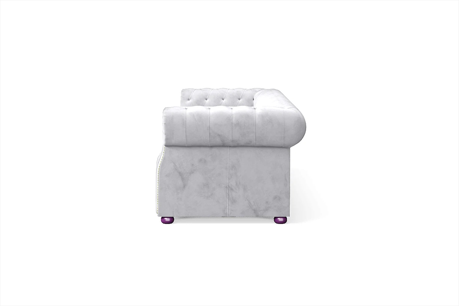 Cuneo 4 Seater Sofa Silver Velvet