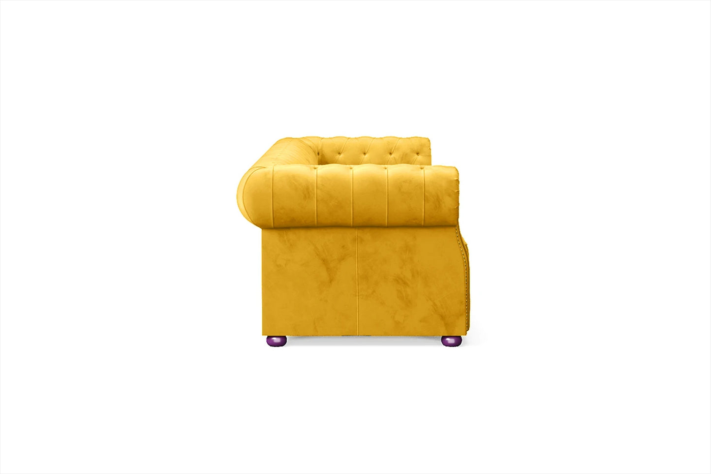 Cuneo 4 Seater Sofa Yellow Velvet