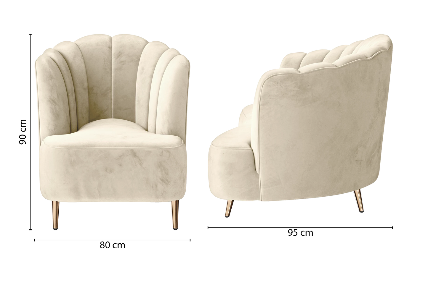 Elena Armchair Cream Velvet