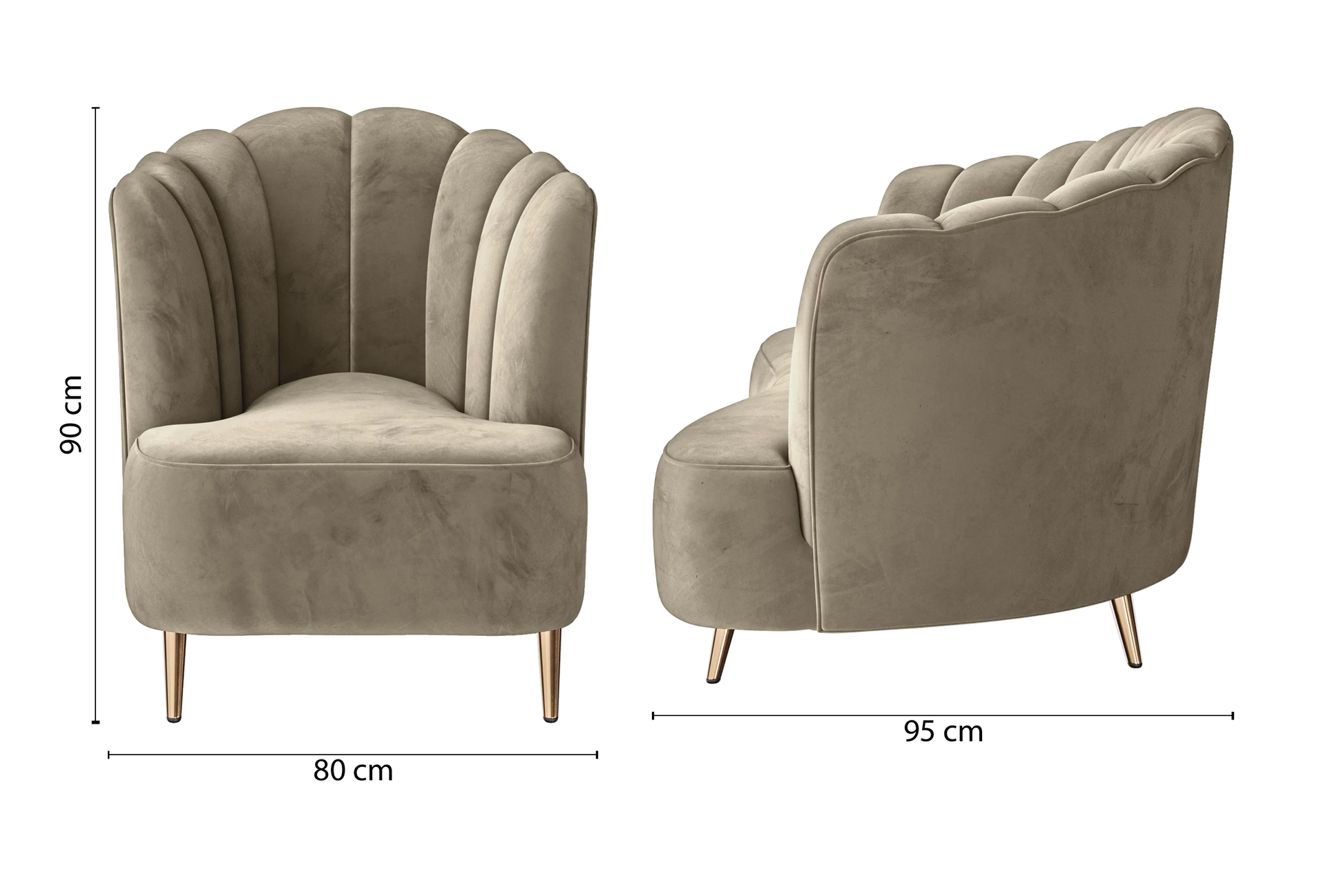 Elena Armchair Sand Velvet