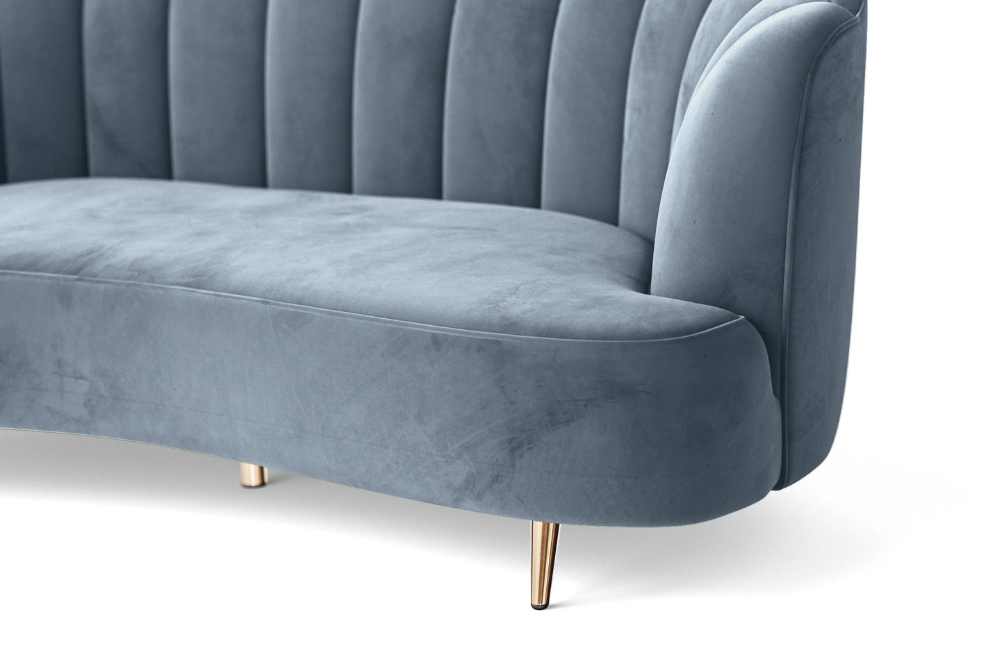 Elena 2 Seater Sofa Baby Blue Velvet