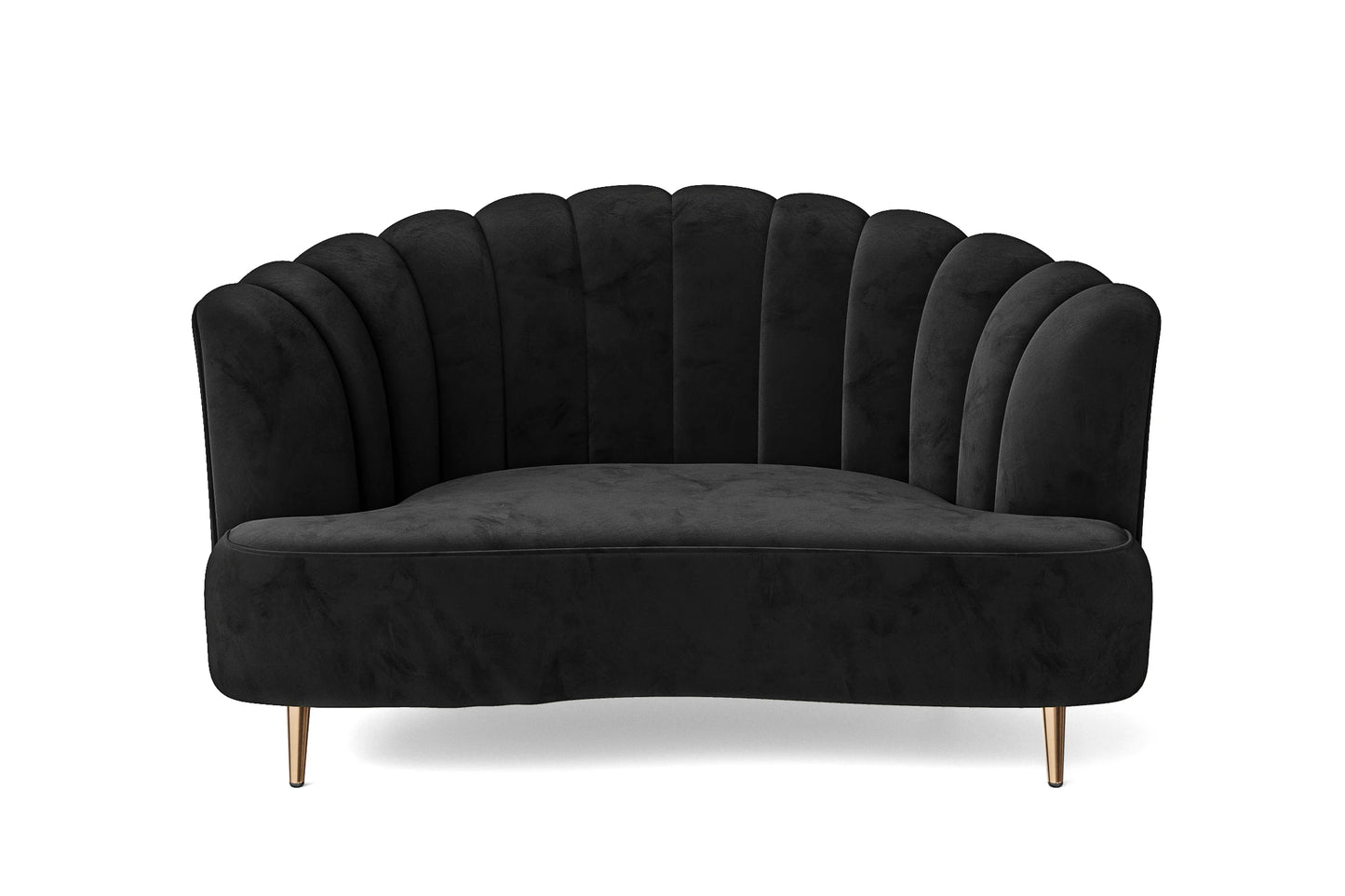 Elena 2 Seater Sofa Black Velvet