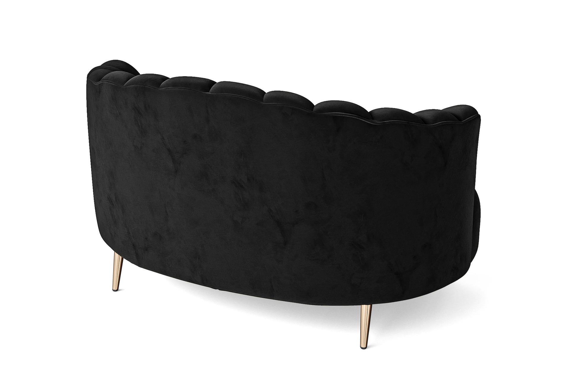 Elena 2 Seater Sofa Black Velvet