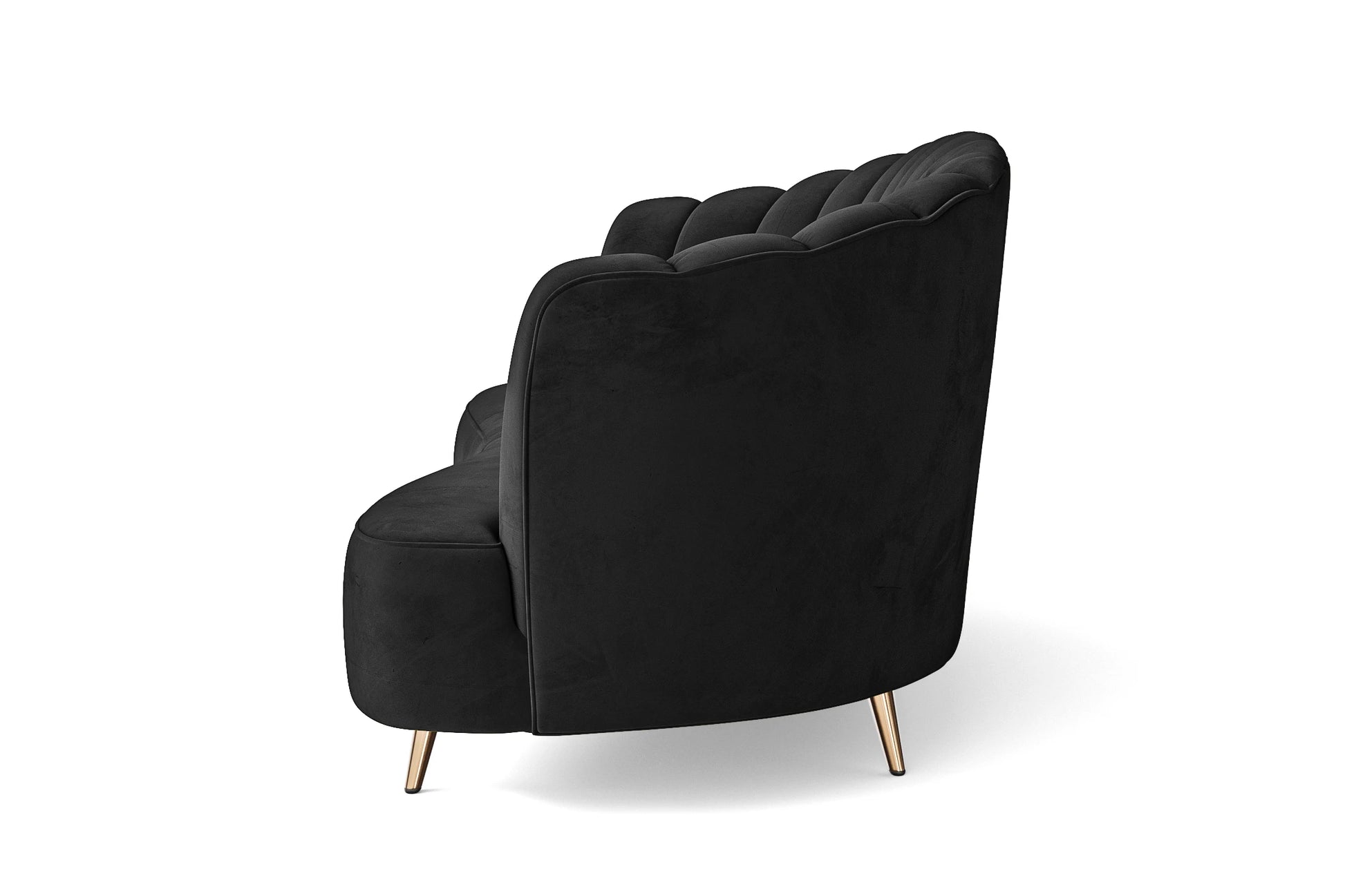 Elena 2 Seater Sofa Black Velvet