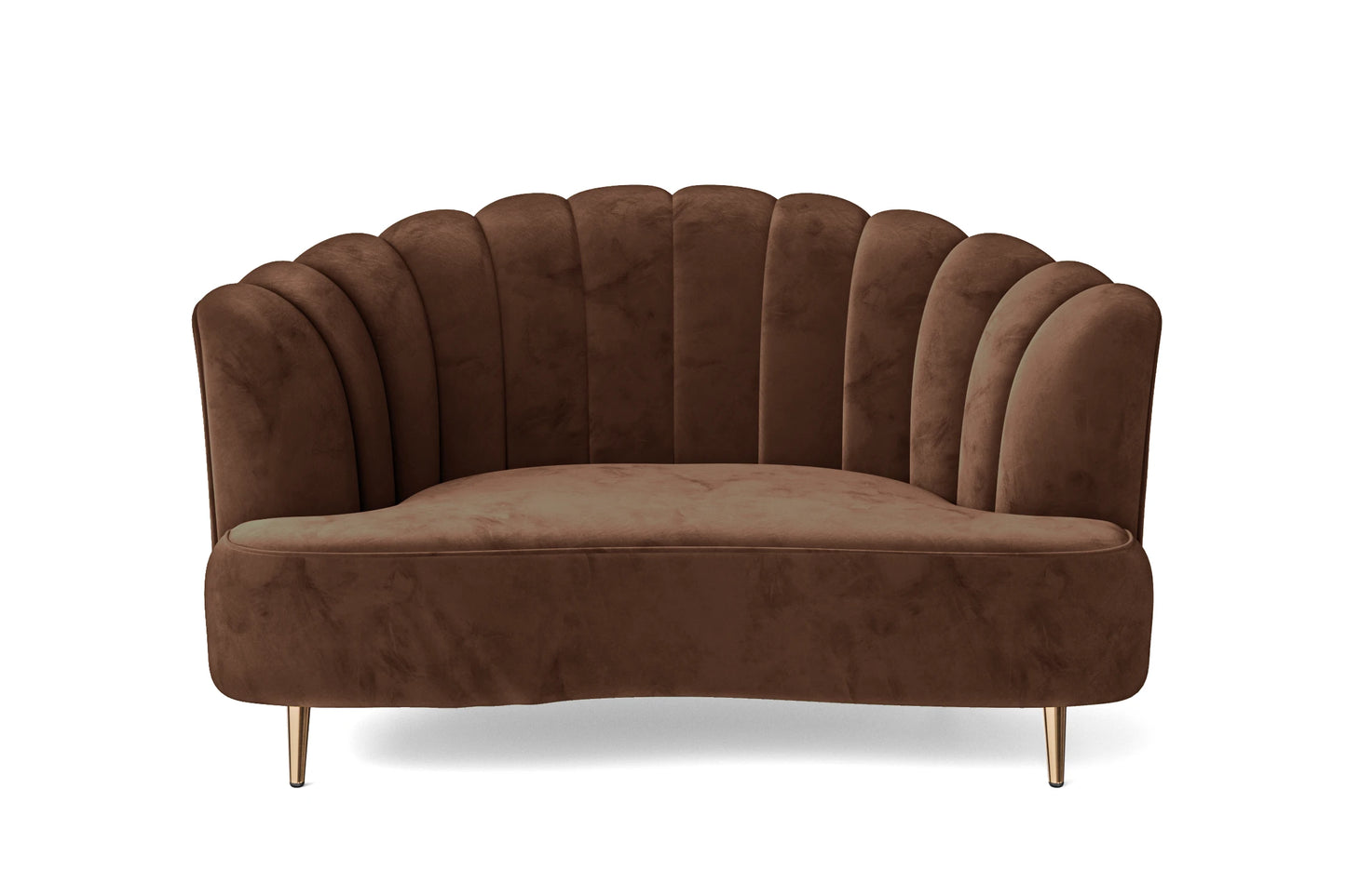 Elena 2 Seater Sofa Coffee Brown Velvet